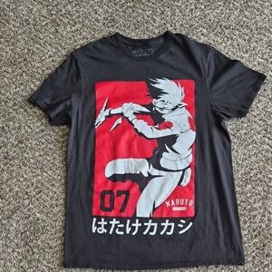 Naruto Kakashi Graphic Tee - Black & Red